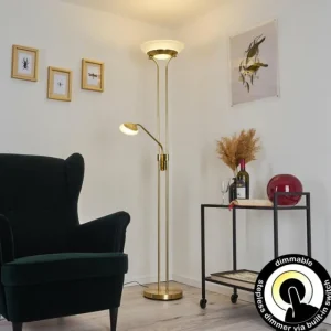 hofstein Lampadaire Mairoa LED Laiton, 2 lumières* Lampes Modernes