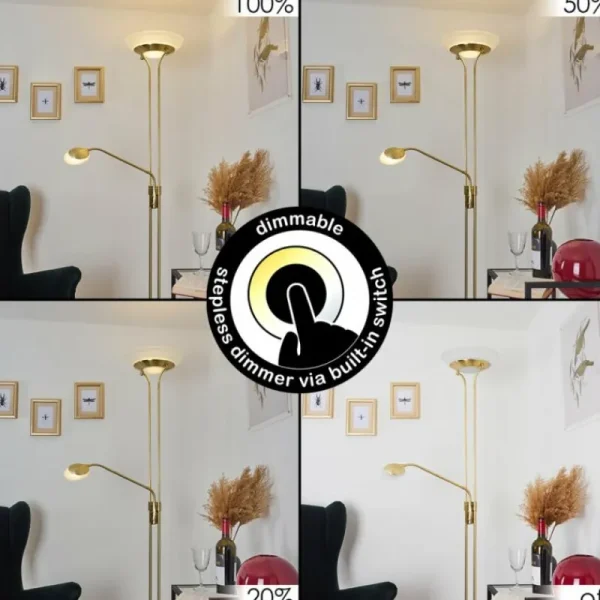 hofstein Lampadaire Mairoa LED Laiton, 2 lumières* Lampes Modernes