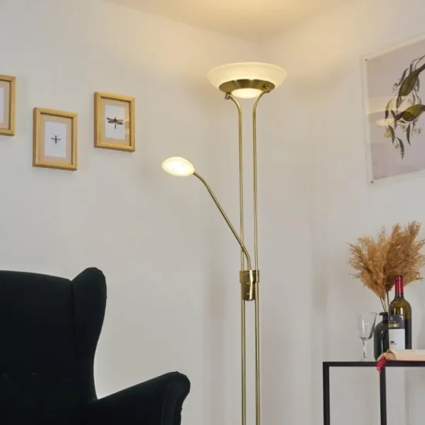 hofstein Lampadaire Mairoa LED Laiton, 2 lumières* Lampes Modernes