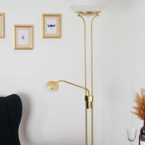 hofstein Lampadaire Mairoa LED Laiton, 2 lumières* Lampes Modernes