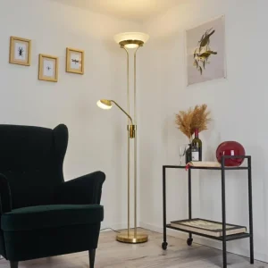 hofstein Lampadaire Mairoa LED Laiton, 2 lumières* Lampes Modernes