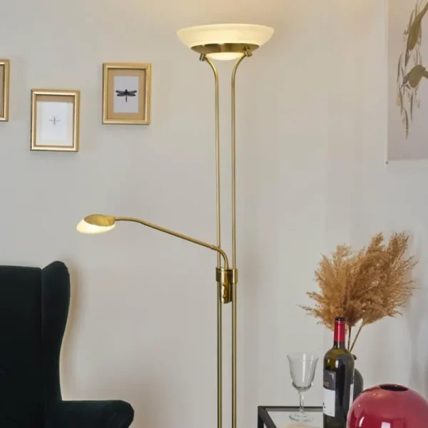 hofstein Lampadaire Mairoa LED Laiton, 2 lumières* Lampes Modernes