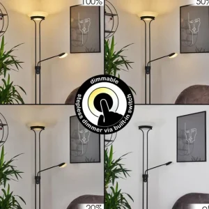 hofstein Lampadaire Mairoa LED Noir, 2 lumières* Lampes Modernes