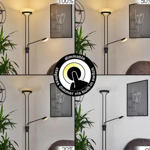 hofstein Lampadaire Mairoa LED Noir, 2 lumières* Lampes Modernes