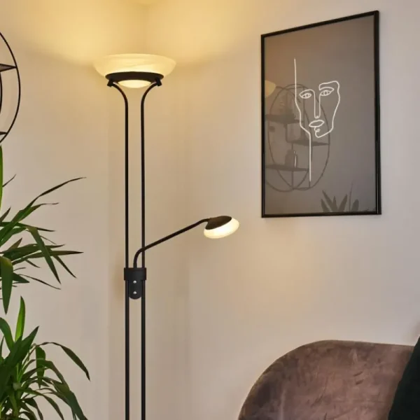 hofstein Lampadaire Mairoa LED Noir, 2 lumières* Lampes Modernes