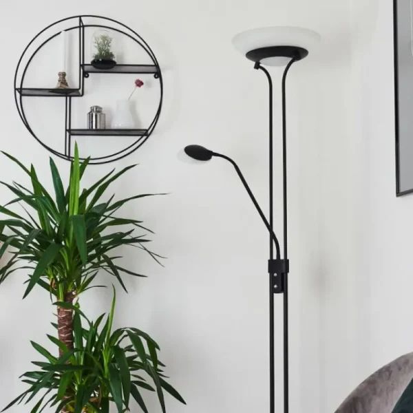 hofstein Lampadaire Mairoa LED Noir, 2 lumières* Lampes Modernes