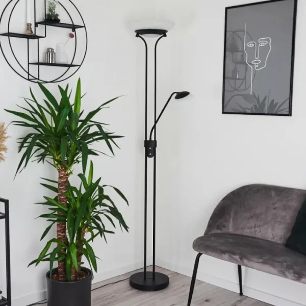 hofstein Lampadaire Mairoa LED Noir, 2 lumières* Lampes Modernes