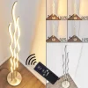 hofstein Lampadaire Mapleton LED Nickel mat, 3 lumières, Télécommandes* Lampes Modernes