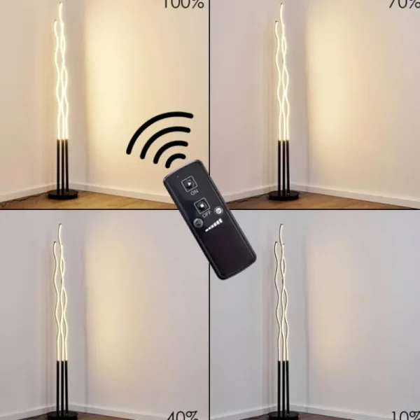 hofstein Lampadaire Mapleton LED Noir, 3 lumières, Télécommandes* Lampes Modernes