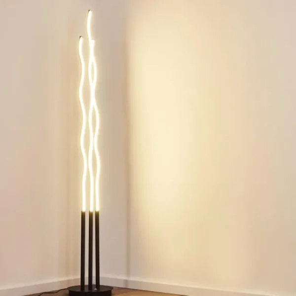 hofstein Lampadaire Mapleton LED Noir, 3 lumières, Télécommandes* Lampes Modernes
