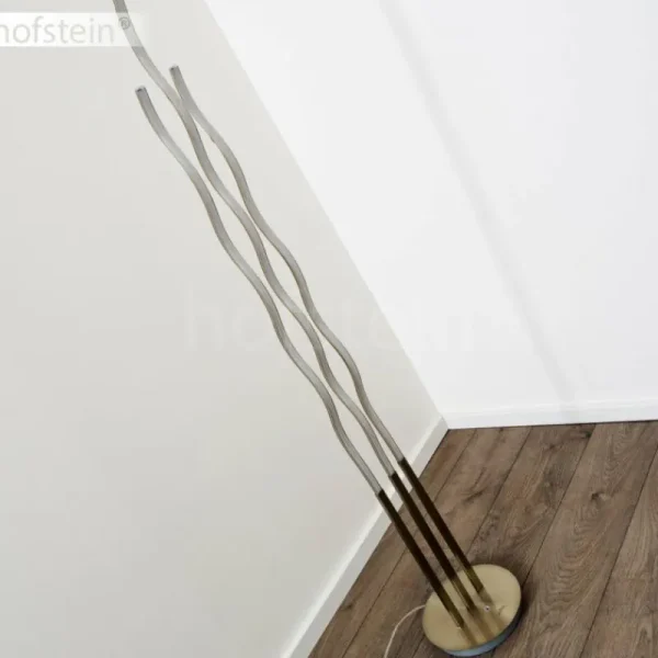 hofstein Lampadaire Mapleton LED Nickel mat, 3 lumières, Télécommandes* Lampes Modernes