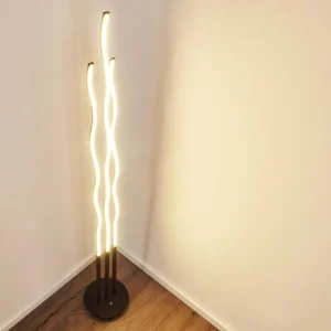 hofstein Lampadaire Mapleton LED Noir, 3 lumières, Télécommandes* Lampes Modernes