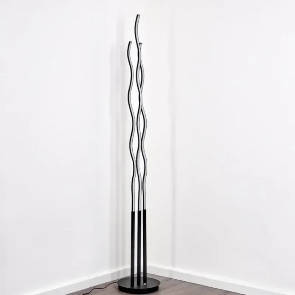 hofstein Lampadaire Mapleton LED Noir, 3 lumières, Télécommandes* Lampes Modernes