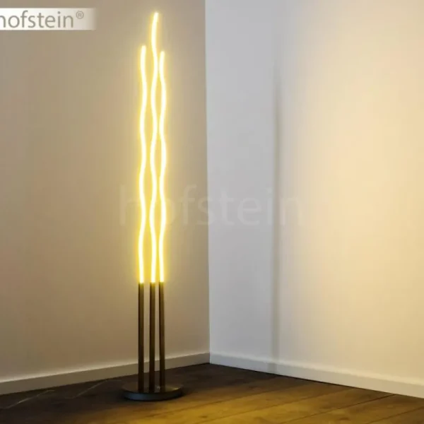 hofstein Lampadaire Mapleton LED Nickel mat, 3 lumières, Télécommandes* Lampes Modernes