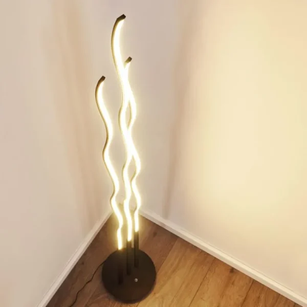 hofstein Lampadaire Mapleton LED Noir, 3 lumières, Télécommandes* Lampes Modernes
