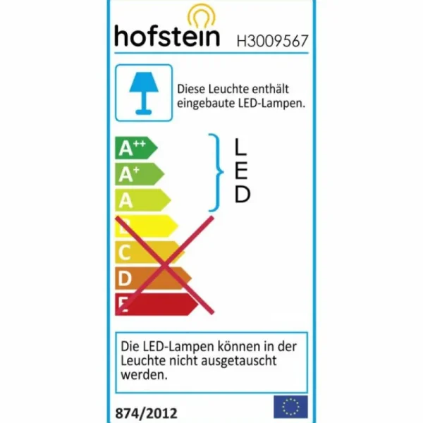 hofstein Lampadaire Mapleton LED Nickel mat, 3 lumières, Télécommandes* Lampes Modernes