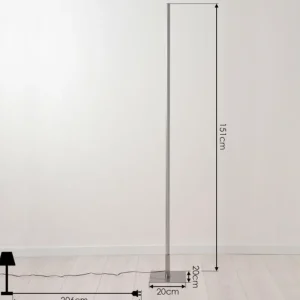 hofstein Lampadaire Minacar LED Nickel mat, 1 lumière, Télécommandes, Changeur de couleurs* Lampes Modernes