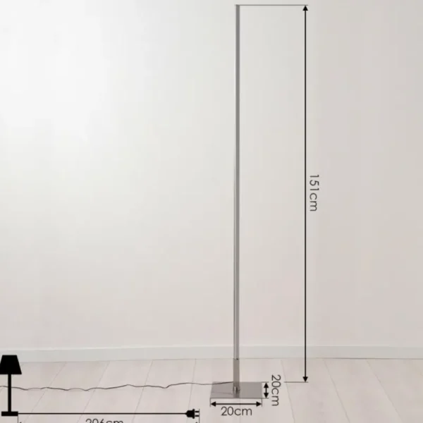 hofstein Lampadaire Minacar LED Nickel mat, 1 lumière, Télécommandes, Changeur de couleurs* Lampes Modernes