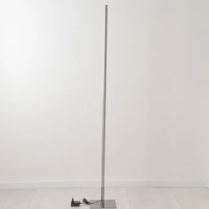 hofstein Lampadaire Minacar LED Nickel mat, 1 lumière, Télécommandes, Changeur de couleurs* Lampes Modernes