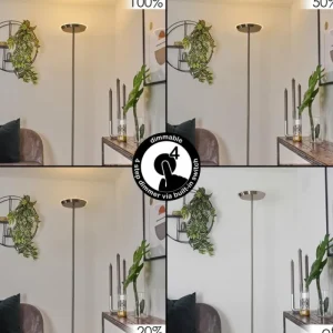 hofstein Lampadaire Mjölby LED Nickel mat, 1 lumière* Lampes Modernes