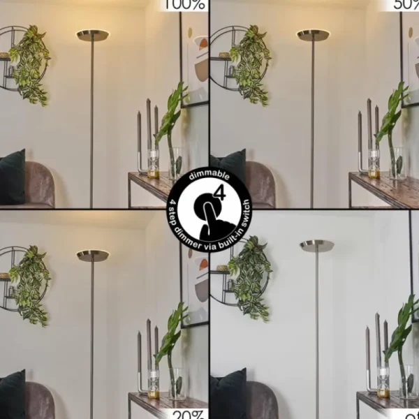 hofstein Lampadaire Mjölby LED Nickel mat, 1 lumière* Lampes Modernes