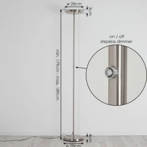hofstein Lampadaire Mjölby LED Nickel mat, 1 lumière* Lampes Modernes