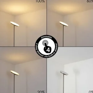 hofstein Lampadaire Mjölby LED Nickel mat, 1 lumière* Lampes Modernes