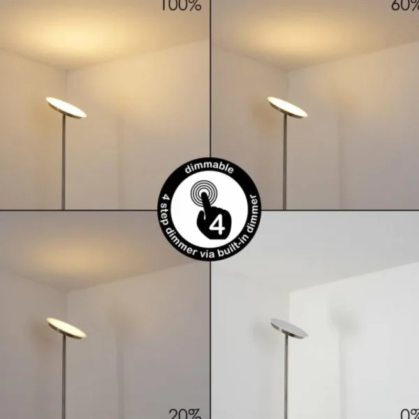 hofstein Lampadaire Mjölby LED Nickel mat, 1 lumière* Lampes Modernes
