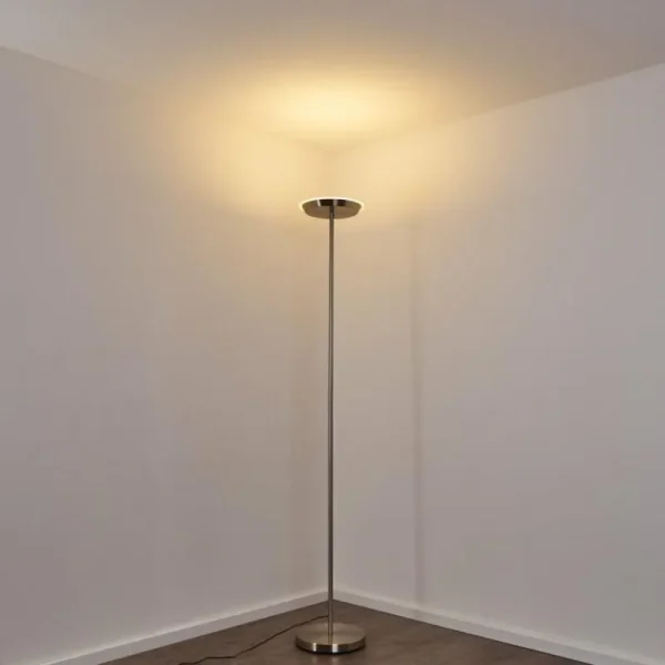 hofstein Lampadaire Mjölby LED Nickel mat, 1 lumière* Lampes Modernes