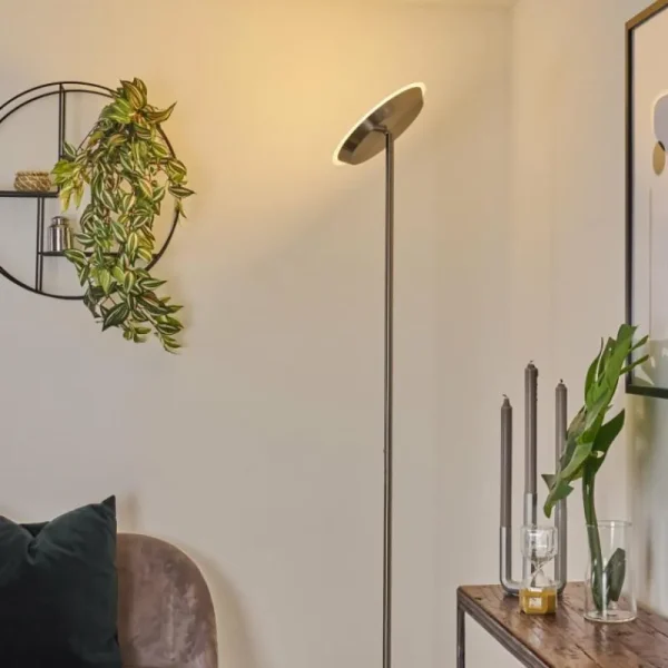 hofstein Lampadaire Mjölby LED Nickel mat, 1 lumière* Lampes Modernes