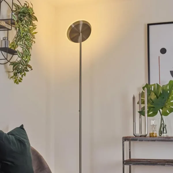 hofstein Lampadaire Mjölby LED Nickel mat, 1 lumière* Lampes Modernes