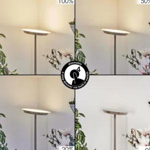 hofstein Lampadaire Mjoelby LED Nickel mat, 1 lumière* Lampes Modernes