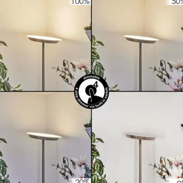 hofstein Lampadaire Mjoelby LED Nickel mat, 1 lumière* Lampes Modernes