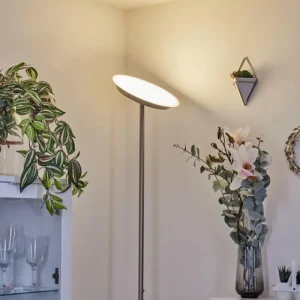 hofstein Lampadaire Mjoelby LED Nickel mat, 1 lumière* Lampes Modernes