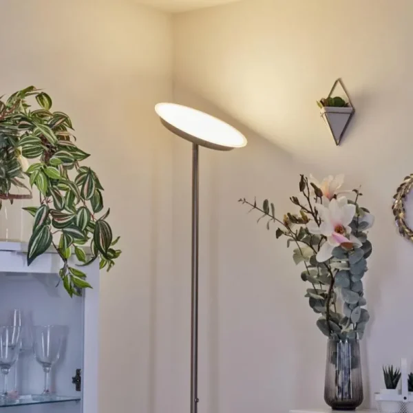 hofstein Lampadaire Mjoelby LED Nickel mat, 1 lumière* Lampes Modernes