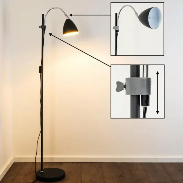 hofstein Lampadaire MURURETA Noir, 1 lumière* Lampes Modernes