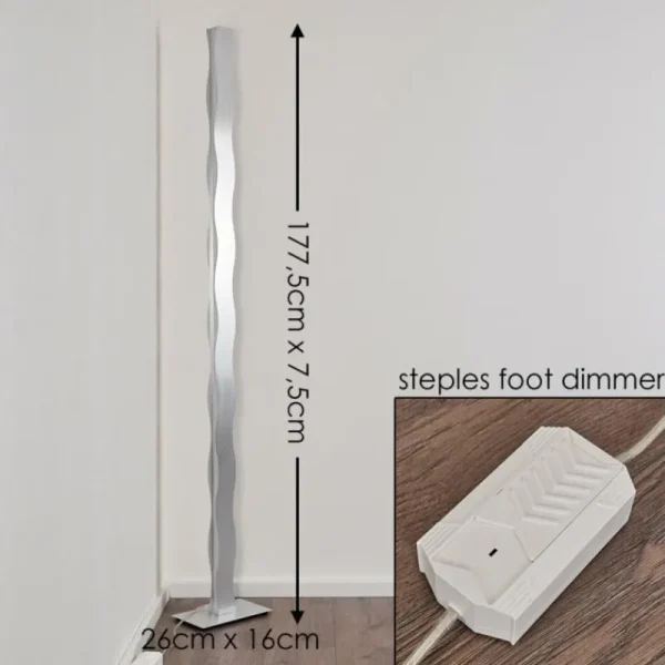 hofstein Lampadaire Nagold LED Chrome, Nickel mat, 1 lumière* Lampes Modernes