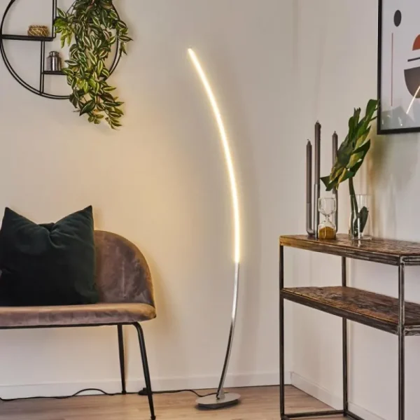 hofstein Lampadaire Nagu LED Nickel mat, 1 lumière* Lampes Modernes