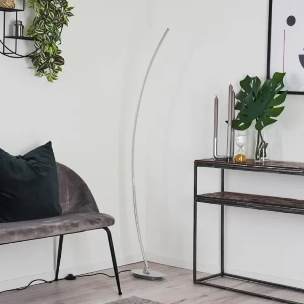 hofstein Lampadaire Nagu LED Nickel mat, 1 lumière* Lampes Modernes