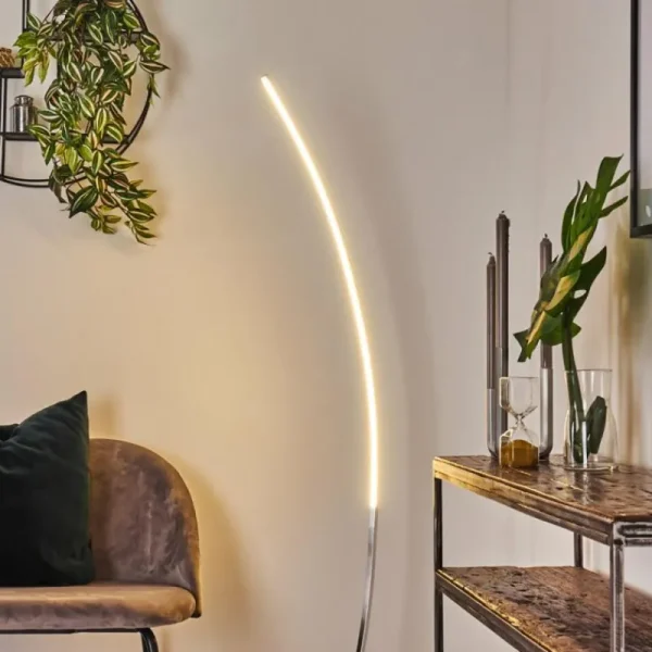 hofstein Lampadaire Nagu LED Nickel mat, 1 lumière* Lampes Modernes