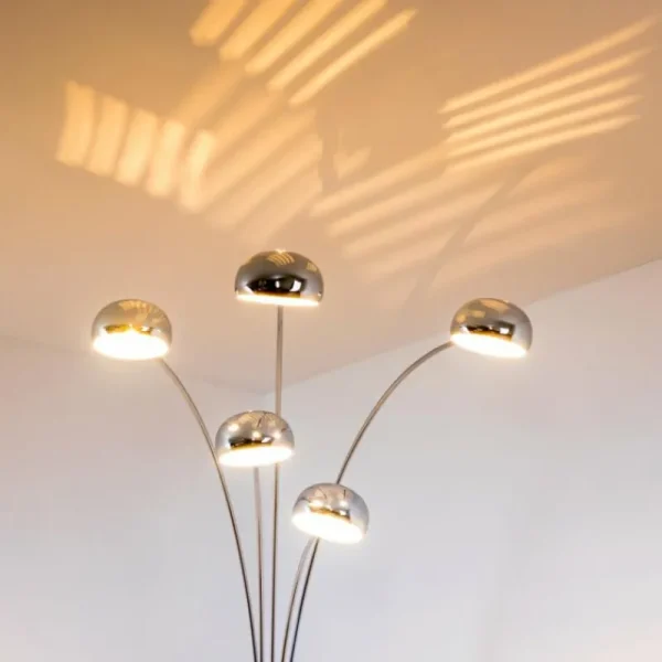 hofstein Lampadaire Nikkala Chrome, 5 lumières* Lampes Modernes