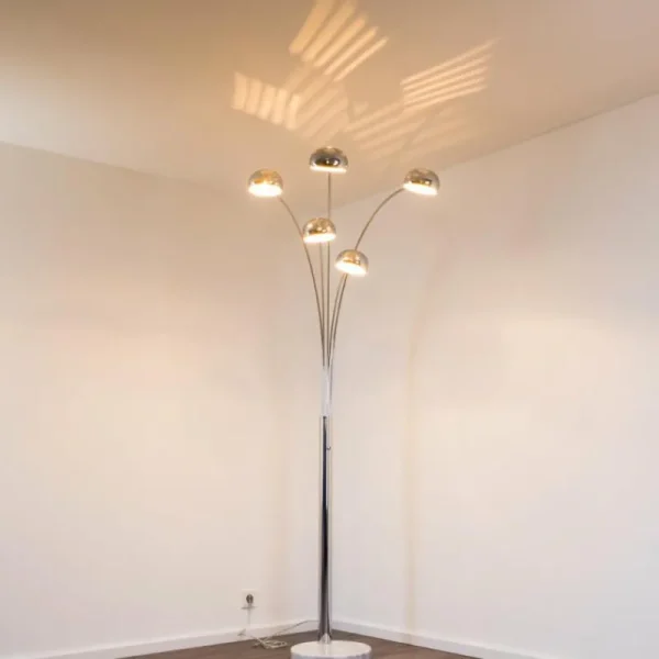 hofstein Lampadaire Nikkala Chrome, 5 lumières* Lampes Modernes
