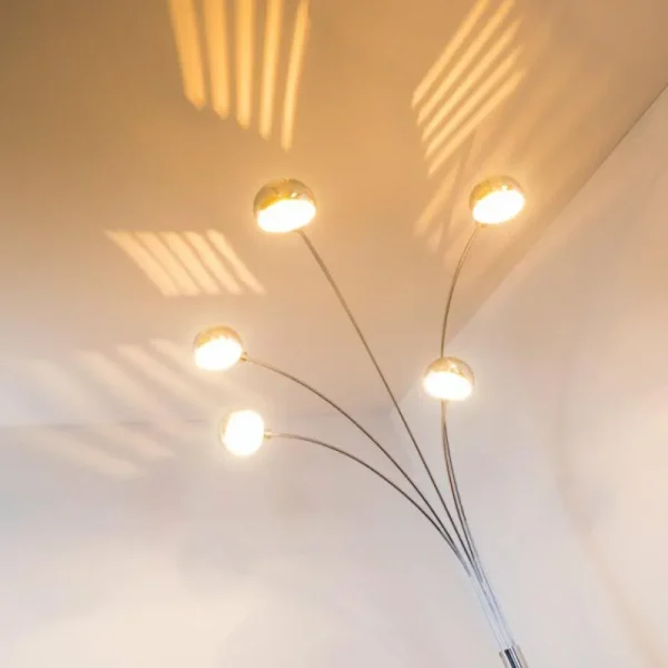 hofstein Lampadaire Nikkala Chrome, 5 lumières* Lampes Modernes
