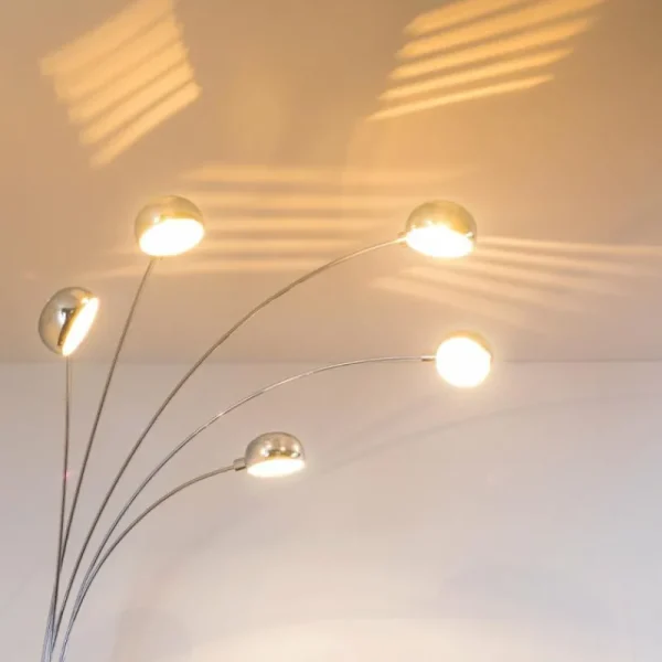 hofstein Lampadaire Nikkala Chrome, 5 lumières* Lampes Modernes