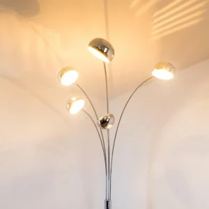 hofstein Lampadaire Nikkala Chrome, 5 lumières* Lampes Modernes