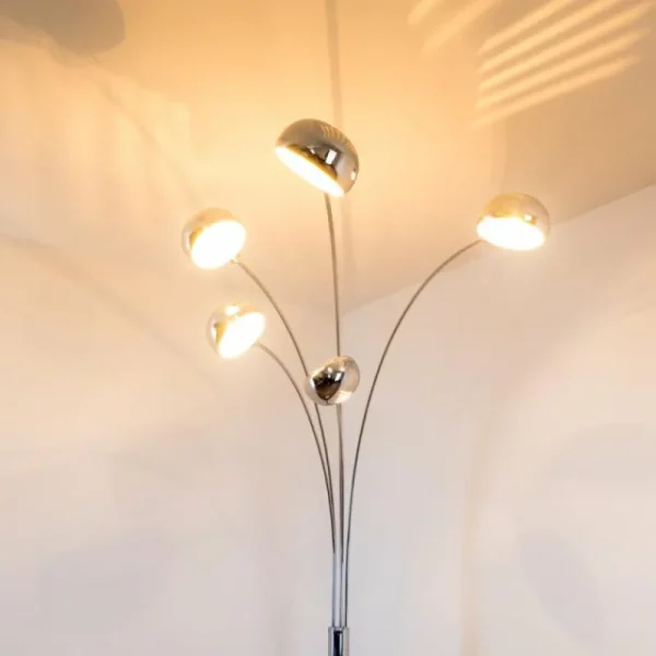 hofstein Lampadaire Nikkala Chrome, 5 lumières* Lampes Modernes