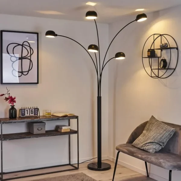 hofstein Lampadaire Nikkala Noir, 5 lumières* Lampes Modernes