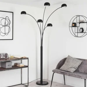 hofstein Lampadaire Nikkala Noir, 5 lumières* Lampes Modernes