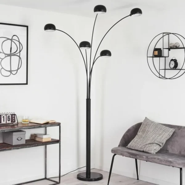 hofstein Lampadaire Nikkala Noir, 5 lumières* Lampes Modernes