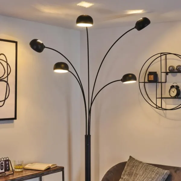 hofstein Lampadaire Nikkala Noir, 5 lumières* Lampes Modernes